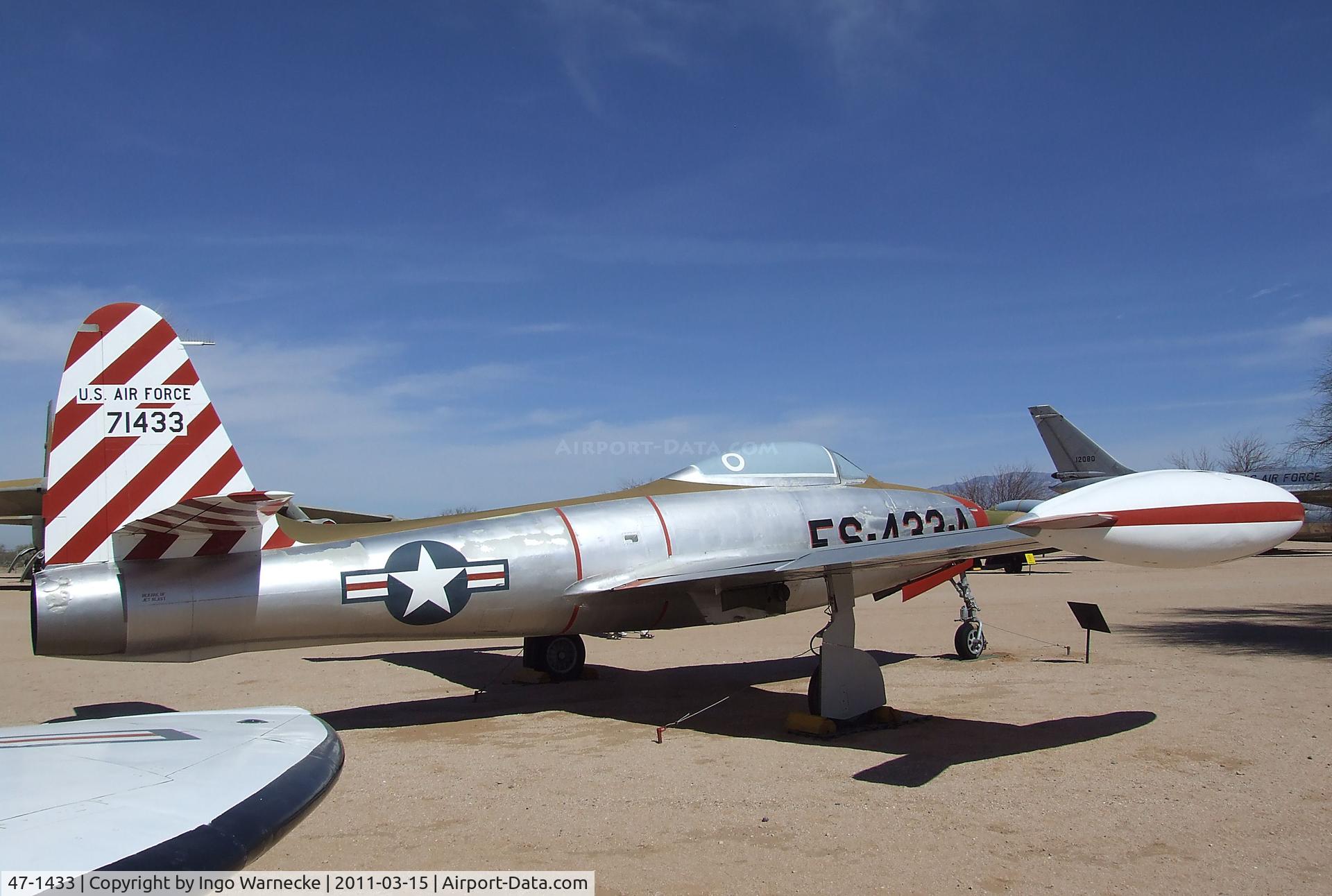 47-1433, 1947 Republic F-84C-2-RE Thunderjet C/N Not found 47-1433, Republic F-84C Thunderjet at the Pima Air & Space Museum, Tucson AZ