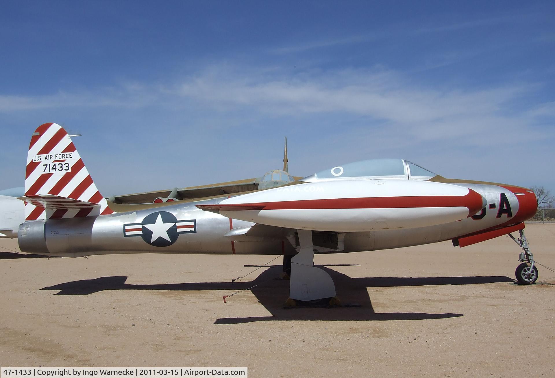 47-1433, 1947 Republic F-84C-2-RE Thunderjet C/N Not found 47-1433, Republic F-84C Thunderjet at the Pima Air & Space Museum, Tucson AZ
