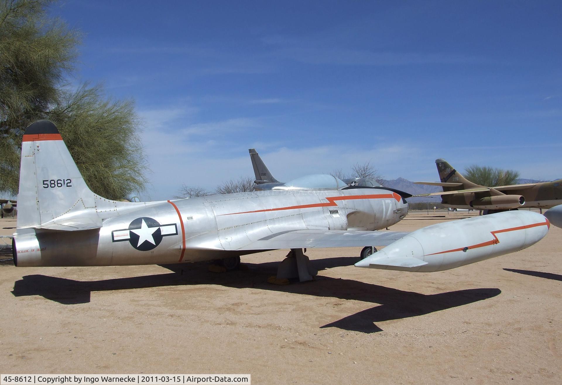 45-8612, 1945 Lockheed P-80B-1-LO Shooting Star C/N 080-1826, Lockheed P-80B Shooting Star at the Pima Air & Space Museum, Tucson AZ