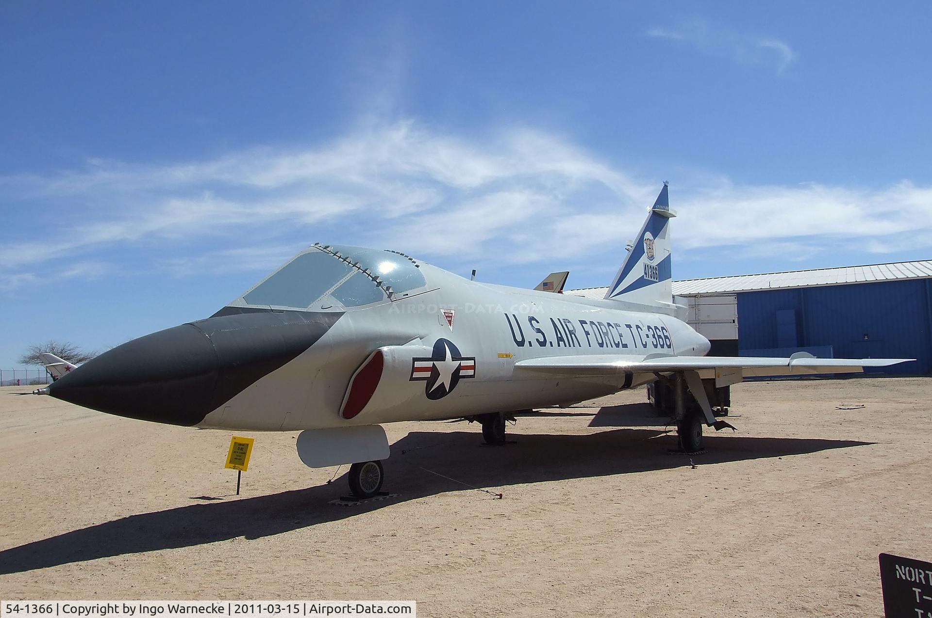 54-1366, 1954 Convair TF-102A Delta Dagger C/N Not found 54-1366, Convair TF-102A Delta Dagger at the Pima Air & Space Museum, Tucson AZ