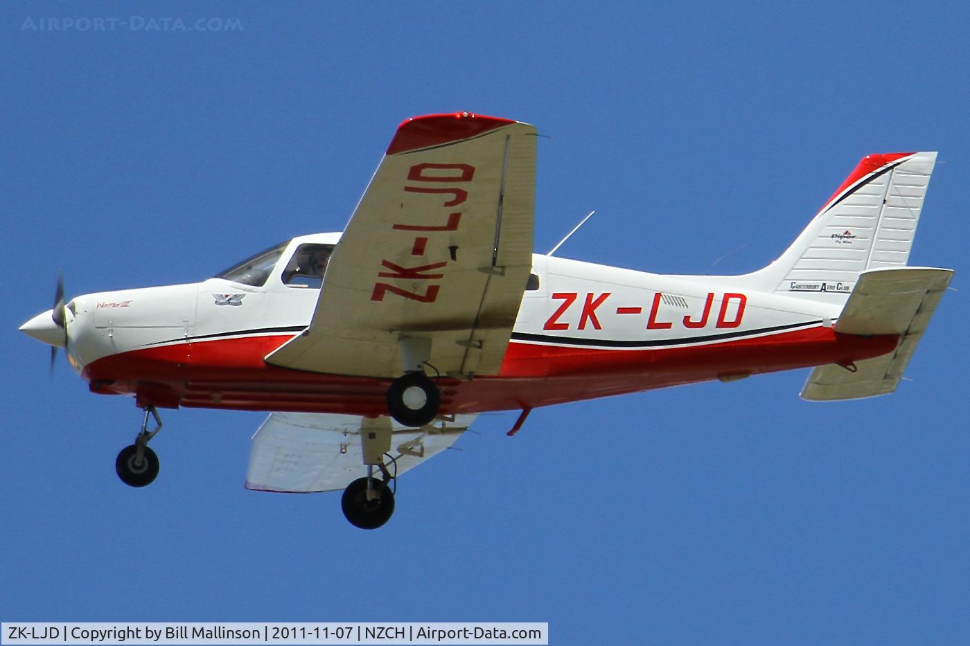 ZK-LJD, 2008 Piper PA-28-161 Cherokee Warrior II C/N 2842308, finals to Grass 02