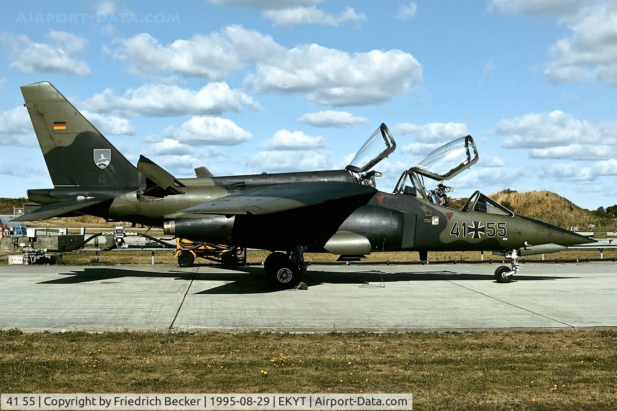 41 55, Dassault-Dornier Alpha Jet A C/N 0155, flightline at Aalborg AB