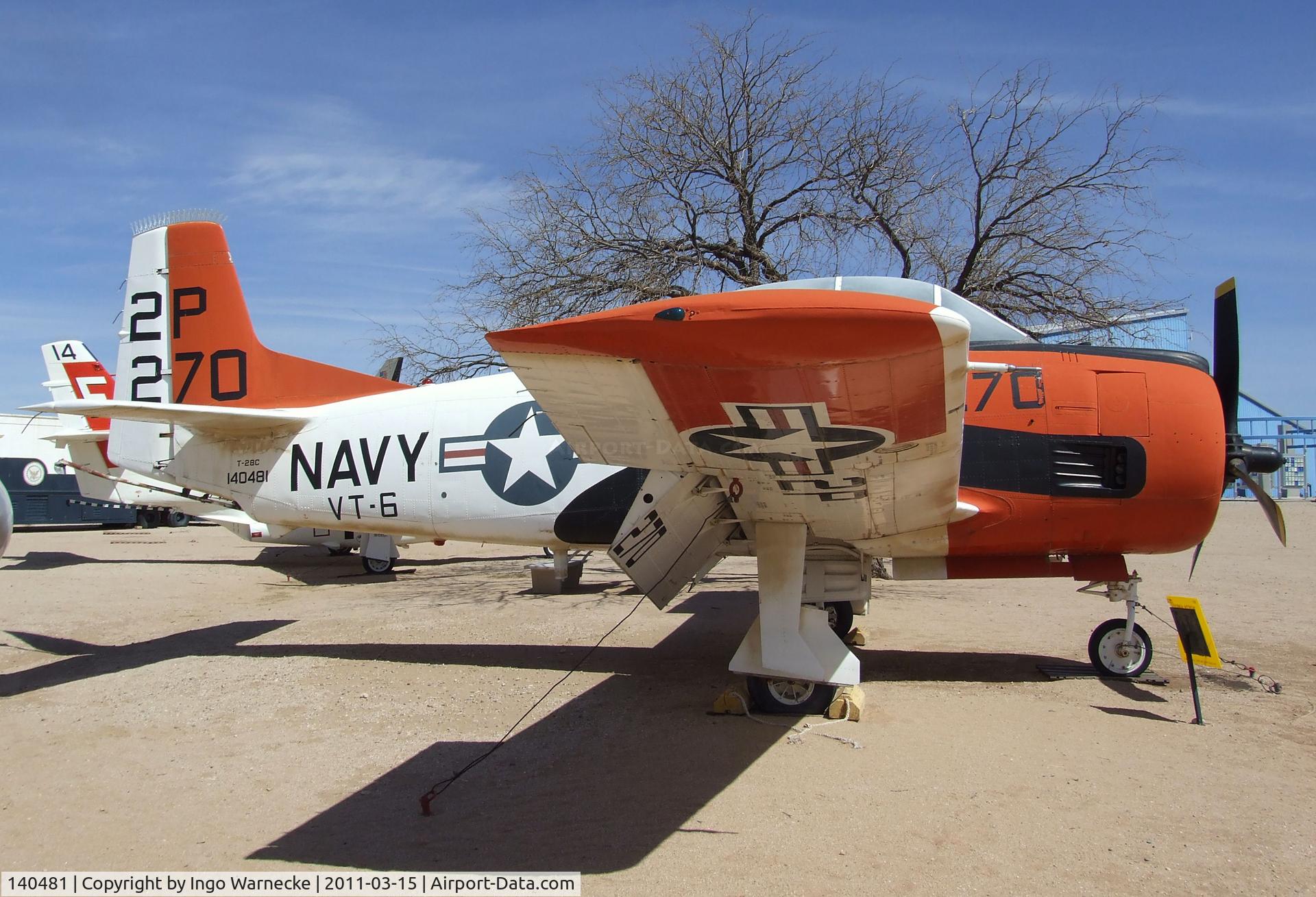 140481, North American T-28C Trojan Trojan C/N 226-58, North American T-28C Trojan at the Pima Air & Space Museum, Tucson AZ