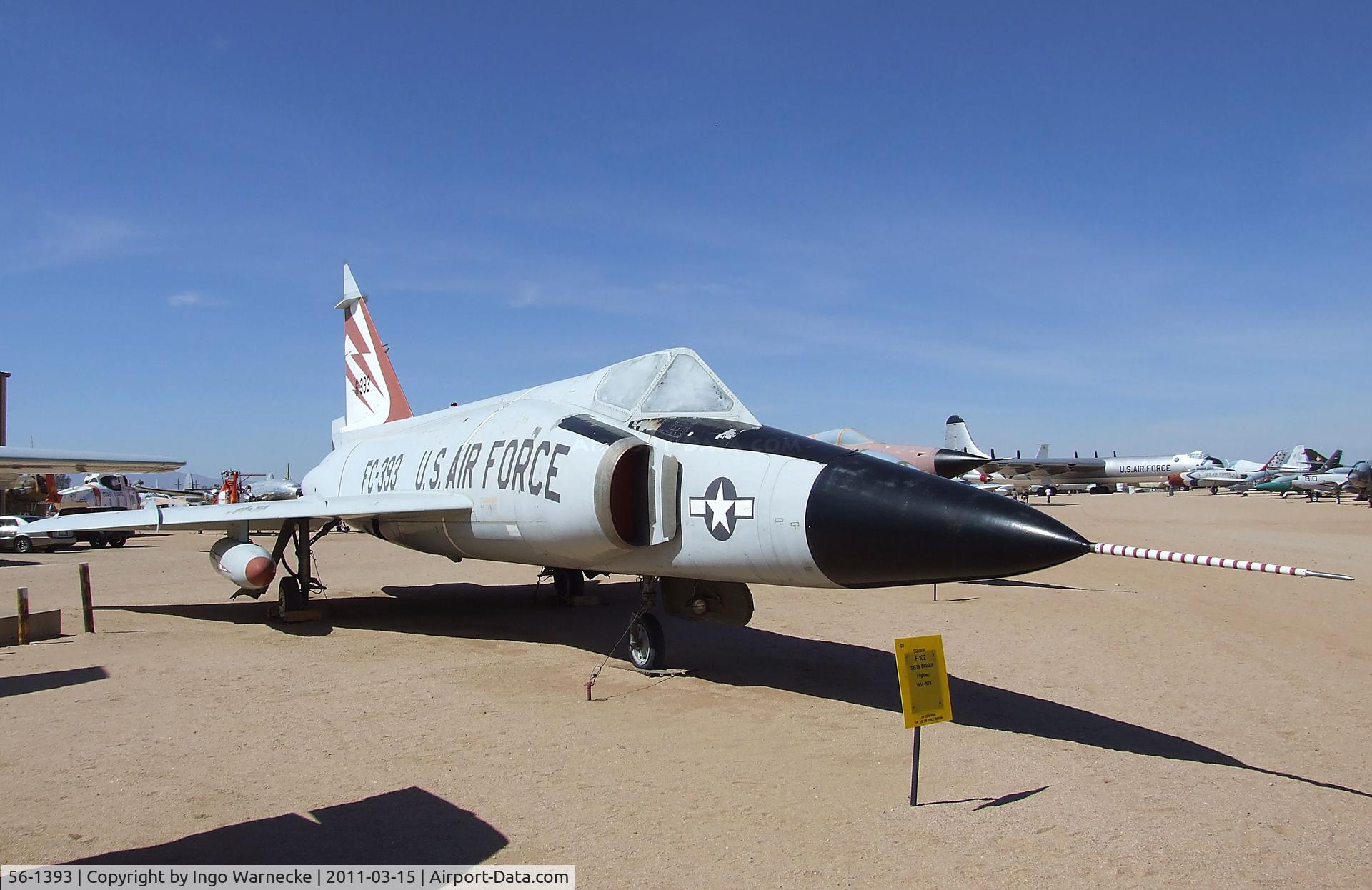 56-1393, 1956 Convair F-102A Delta Dagger C/N 8-10-340, Convair F-102A Delta Dagger at the Pima Air & Space Museum, Tucson AZ