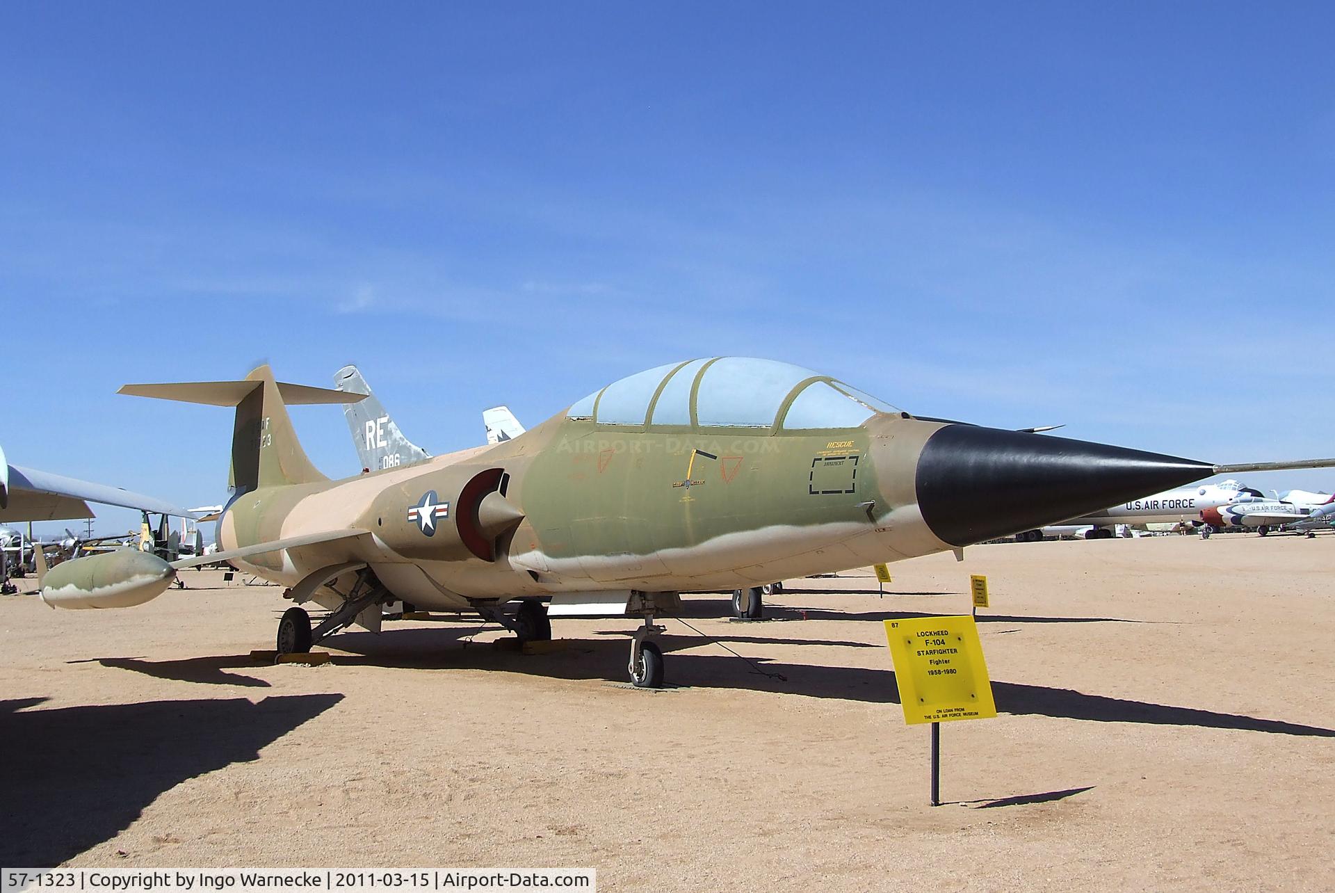57-1323, 1957 Lockheed F-104D Starfighter C/N 483-5035, Lockheed F-104D Starfighter at the Pima Air & Space Museum, Tucson AZ