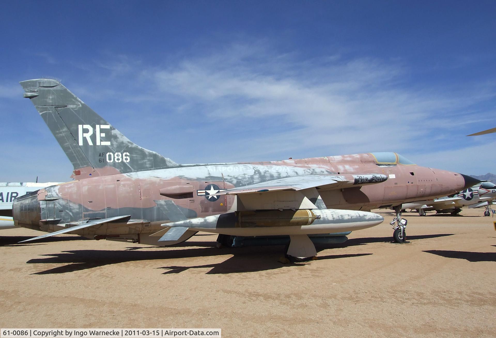 61-0086, 1961 Republic F-105D Thunderchief C/N D281, Republic F-105D Thunderchief at the Pima Air & Space Museum, Tucson AZ