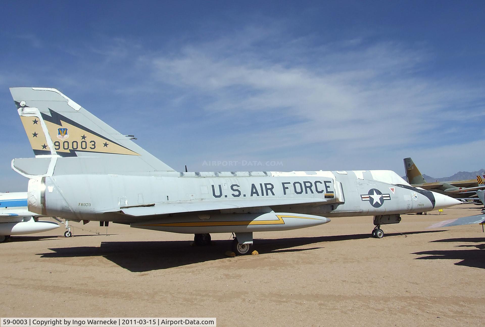 59-0003, 1959 Convair F-106A Delta Dart C/N 8-14-132, Convair F-106A Delta Dart at the Pima Air & Space Museum, Tucson AZ