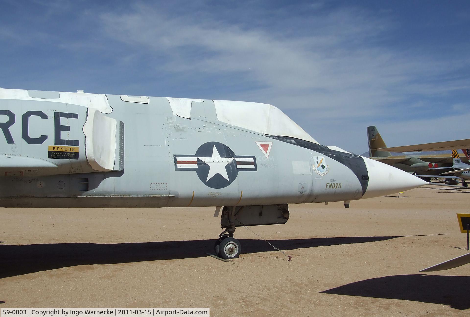 59-0003, 1959 Convair F-106A Delta Dart C/N 8-14-132, Convair F-106A Delta Dart at the Pima Air & Space Museum, Tucson AZ