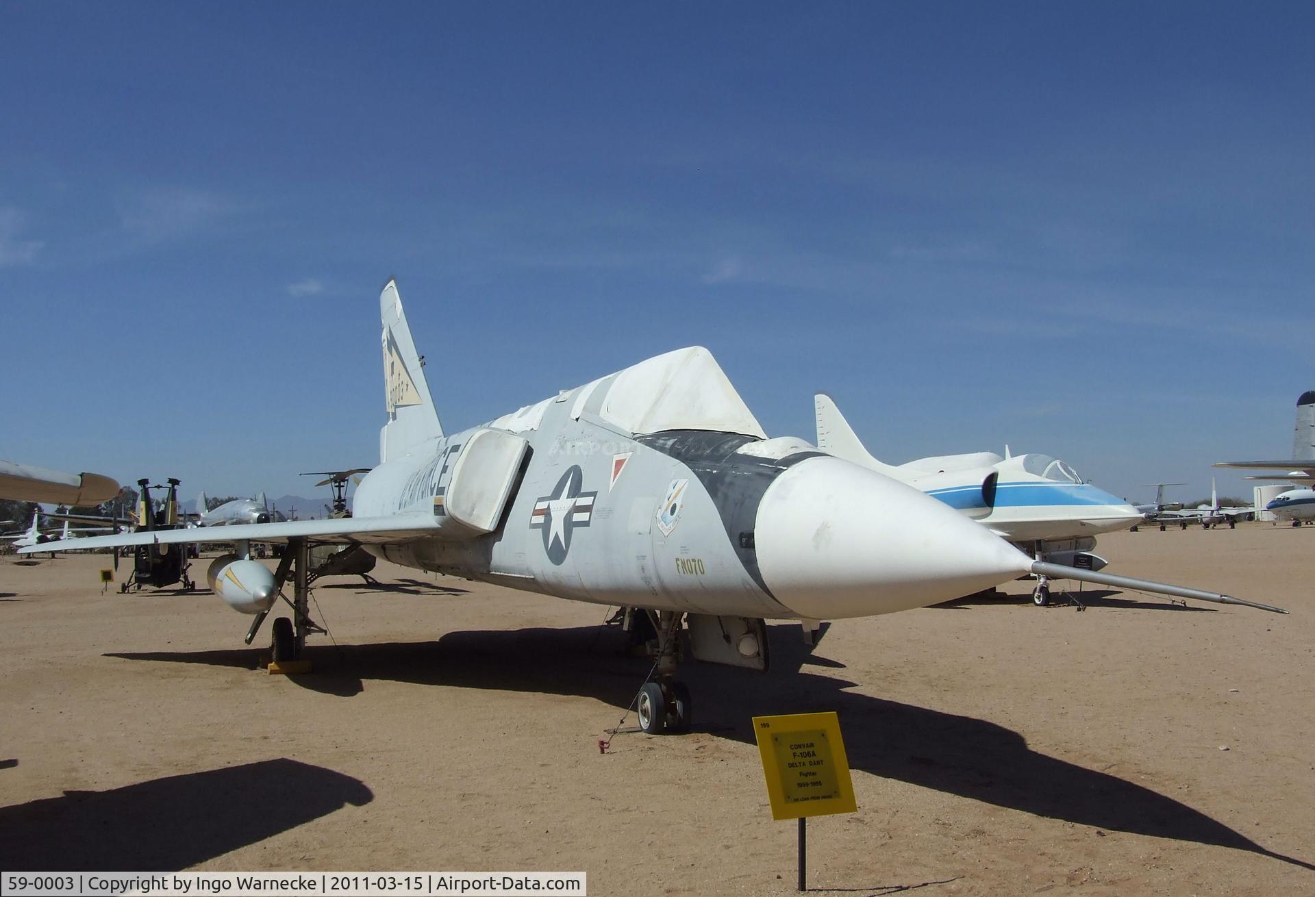 59-0003, 1959 Convair F-106A Delta Dart C/N 8-14-132, Convair F-106A Delta Dart at the Pima Air & Space Museum, Tucson AZ