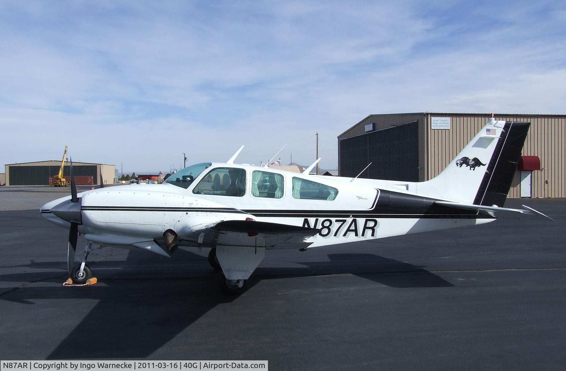 N87AR, 1968 Beech 56TC C/N TG-67, Beechcraft 56TC Turbo Baron at Valle airport, Grand Canyon AZ