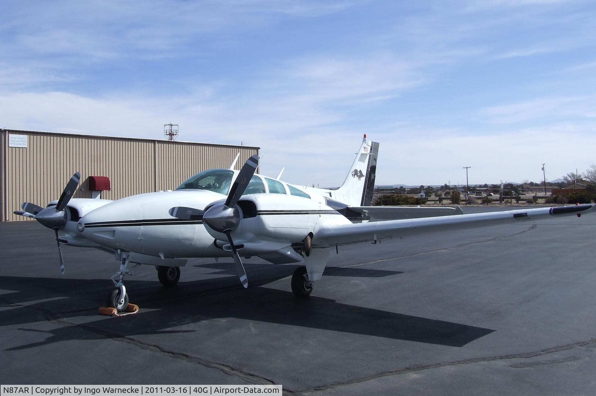 N87AR, 1968 Beech 56TC C/N TG-67, Beechcraft 56TC Turbo Baron at Valle airport, Grand Canyon AZ
