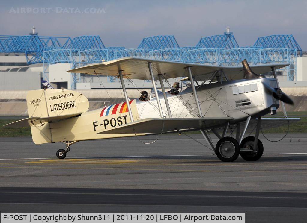 F-POST, Breguet 14P Replica C/N 150AB, Arriving for 'Des Etoiles et des Hommes' Forum 2011