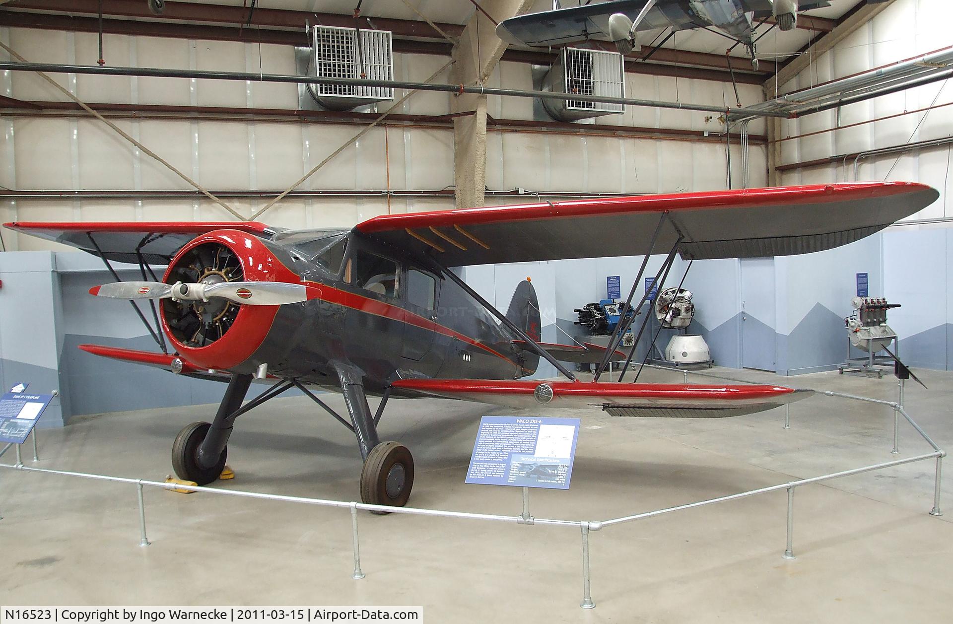 N16523, 1936 Waco ZKS-6 C/N 4512, Waco ZKS-6 at the Pima Air & Space Museum, Tucson AZ