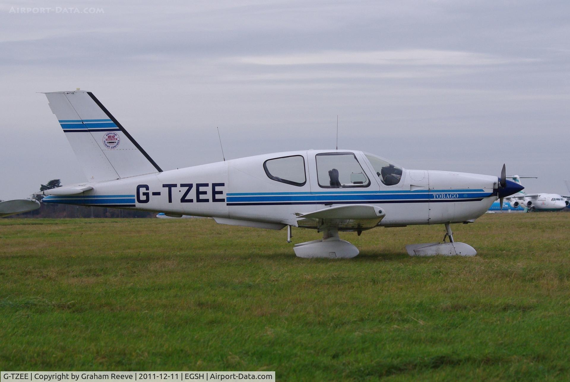 G-TZEE, 1987 Socata TB-10 Tobago C/N 727, Parked at Norwich.