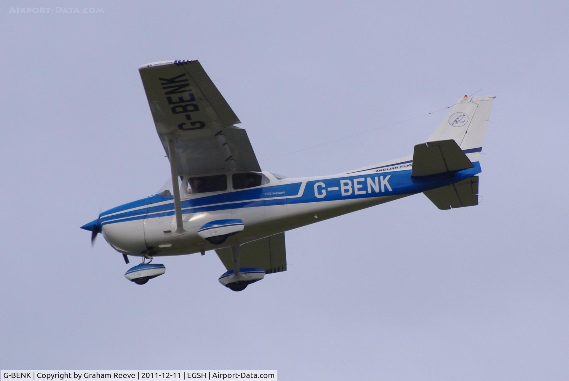 G-BENK, 1976 Reims F172M ll Skyhawk C/N 1509, Coming into land.