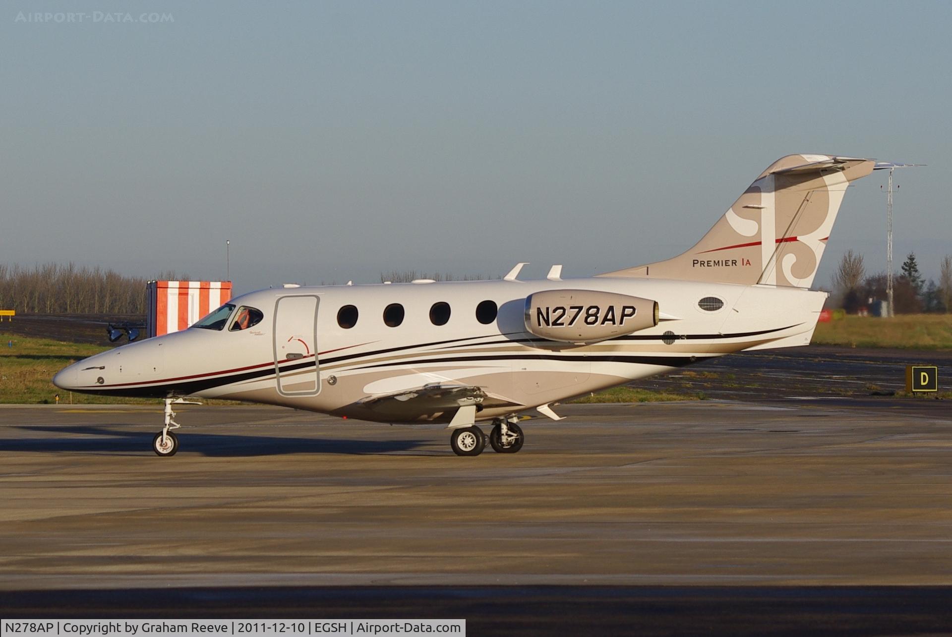 N278AP, 2010 Hawker Beechcraft 390 Premier 1 C/N RB-278, About to depart.