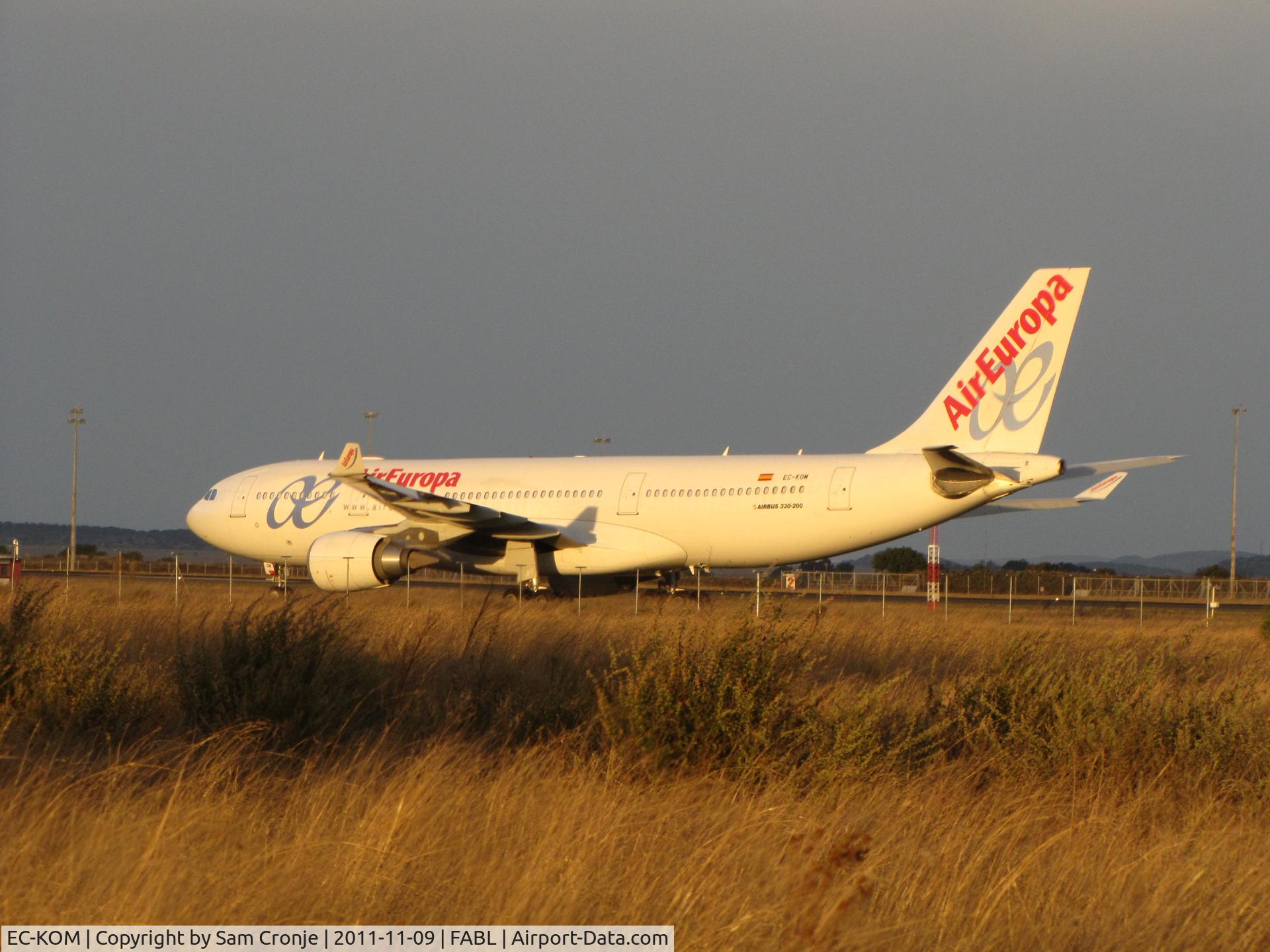 EC-KOM, 2008 Airbus A330-202 C/N 931, Parked on the grass at Bloemfontein Airport (BFN) in the Free State Province, South Africa. Was parked for almost a week. Photo taken on 9 November 2011.