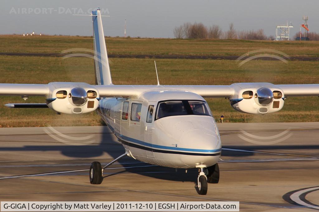 G-GIGA, 2011 Vulcanair P-68C C/N 468/C, Arriving at SaxonAir.