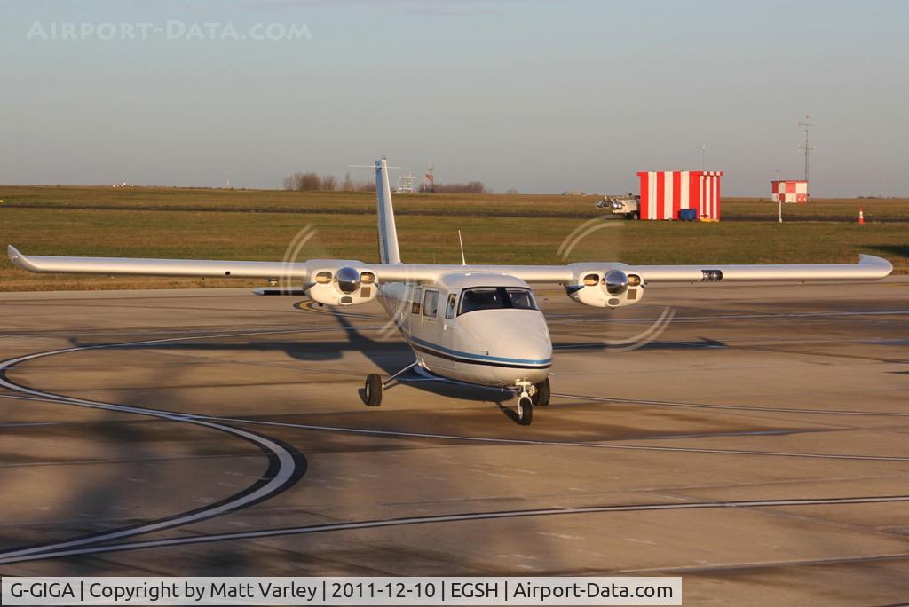 G-GIGA, 2011 Vulcanair P-68C C/N 468/C, Arriving at SaxonAir.