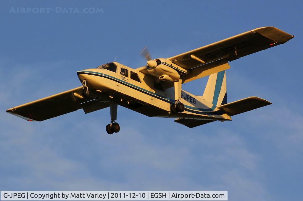 G-JPEG, 1976 Britten-Norman BN-2A-20 Islander C/N 541, Arriving in the golden late afternoon sun