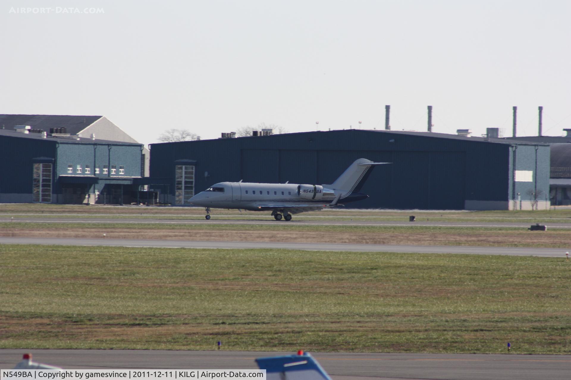 N549BA, 2008 Bombardier Challenger 605 (CL-600-2B16) C/N 5775, Rolling out runway 01