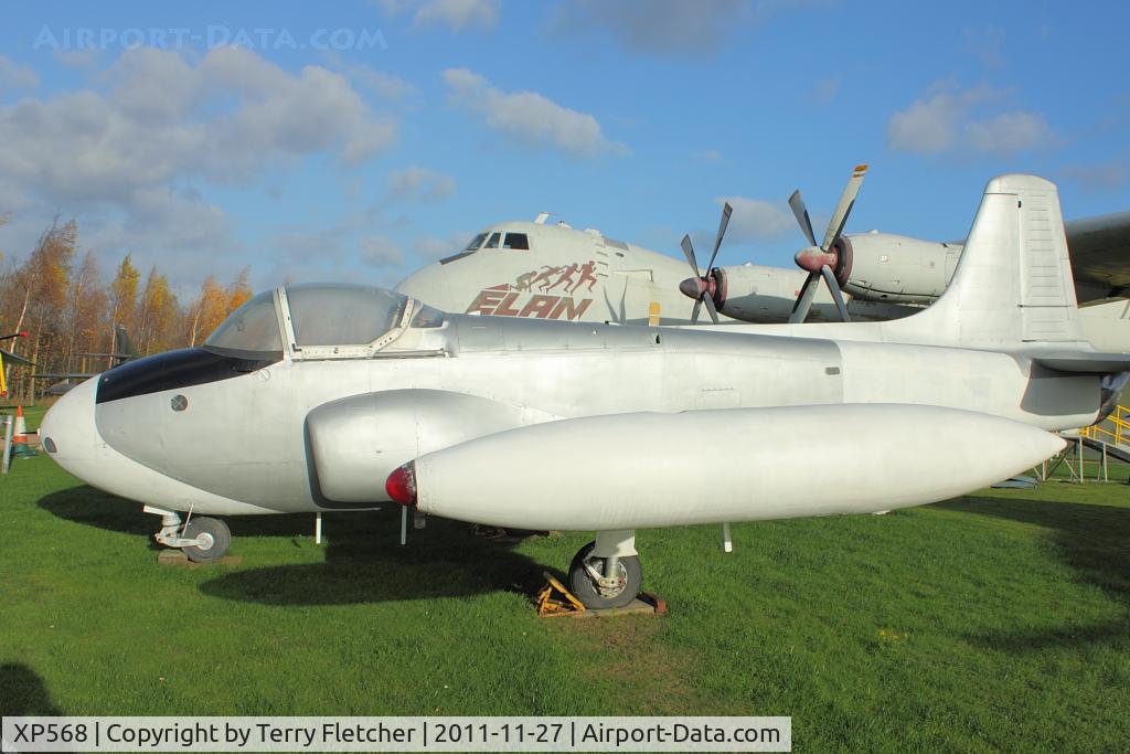 XP568, 1961 BAC 84 Jet Provost T.4 C/N PAC/W/15527, Under restoration at East Midlands Aeropark Museum