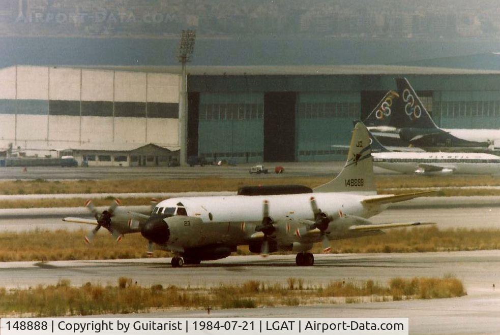 148888, Lockheed EP-3E Aries C/N 185-5006, A US Navy P3 taxiing to the hold at Athens