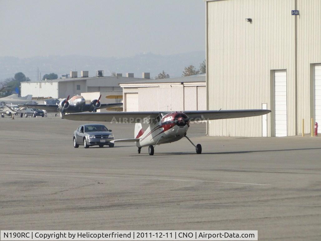N190RC, 1953 Cessna 190 C/N 16056, Taxiing by the hanger area towards runway 26