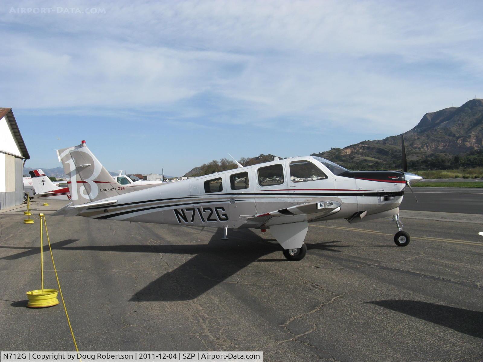 N712G, Hawker Beechcraft G36 C/N E-3965, 2011 Hawker Beech G36 BONANZA, Continental IO-550-B 300 Hp