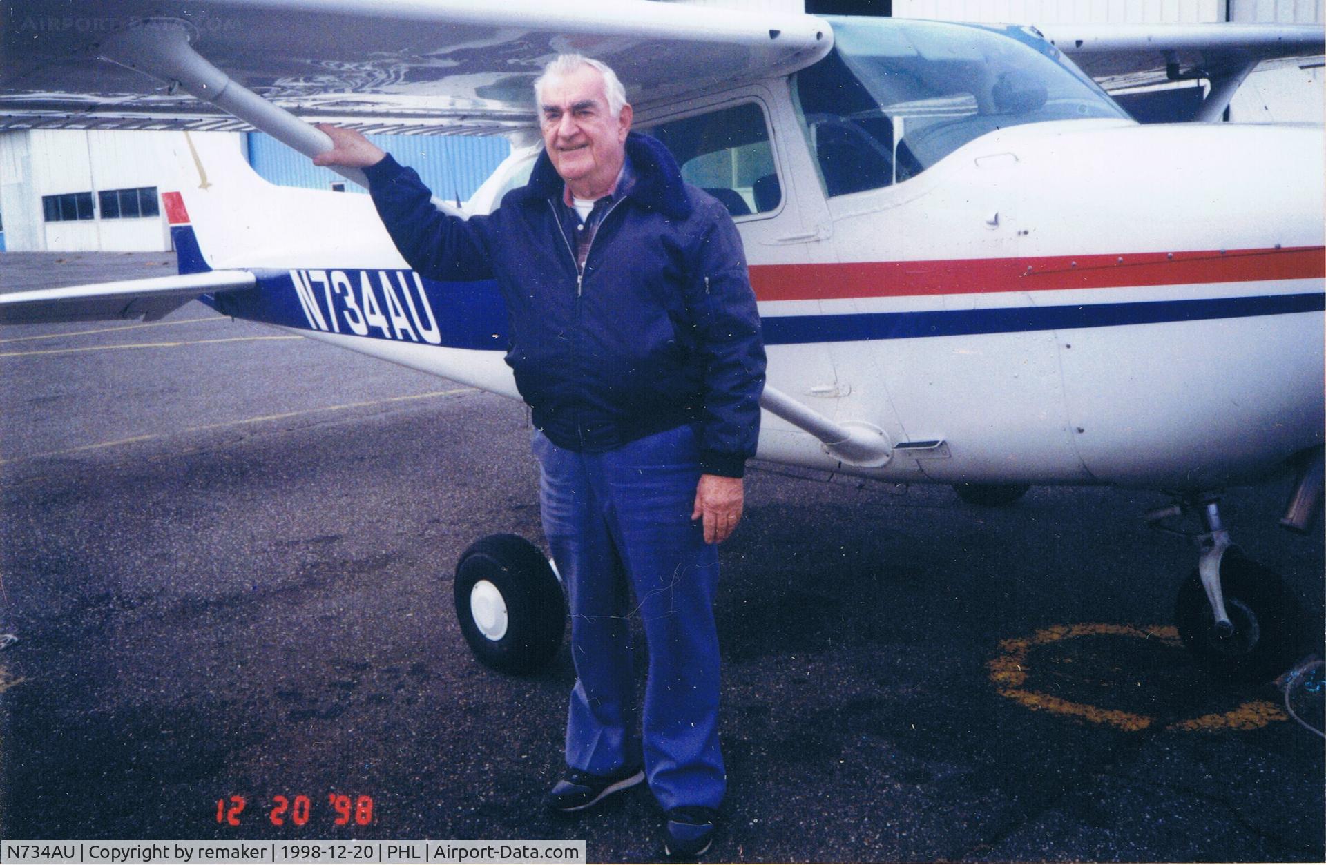 N734AU, 1977 Cessna 172N C/N 17268709, The last photo of my dad, before he passed away.  Of course it was with an airplane.  The airport was his second home!