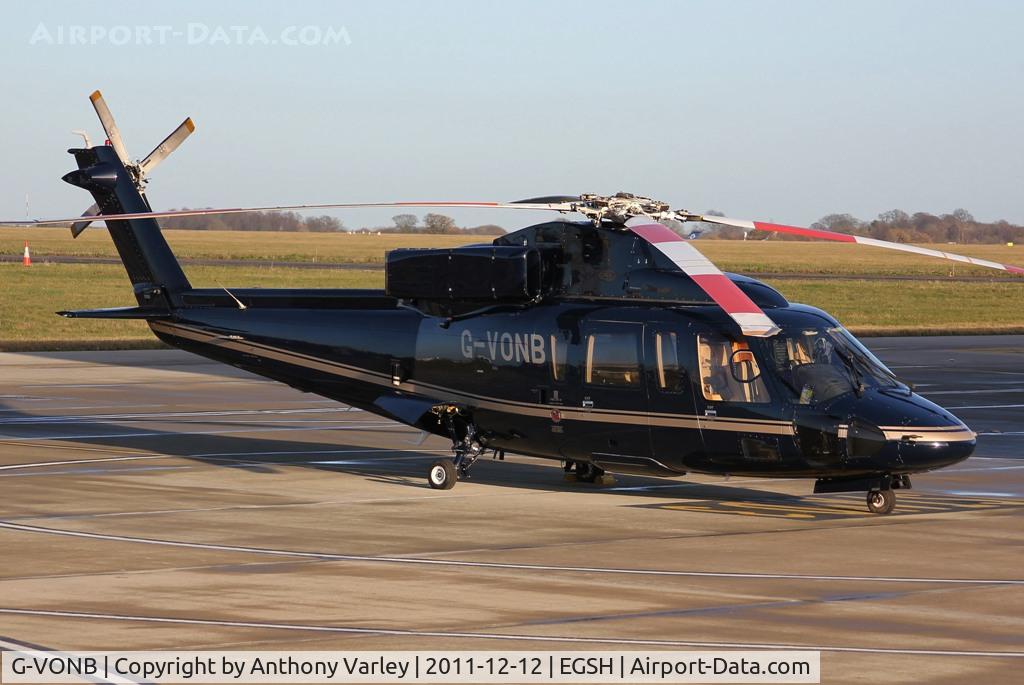 G-VONB, 1992 Sikorsky S-76B C/N 760399, Sat on stand at SaxonAir.