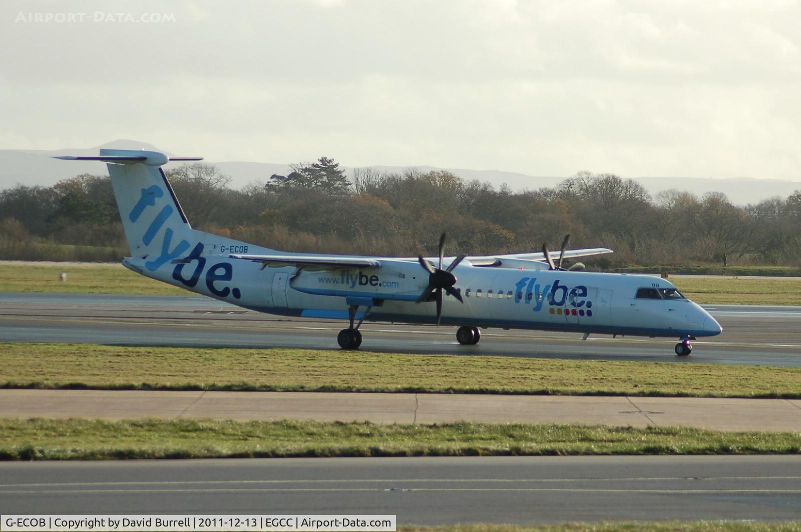 G-ECOB, 2007 De Havilland Canada DHC-8-402Q Dash 8 C/N 4185, Fybe De Havilland Canada DHC-8 taxxing Manchester Airport