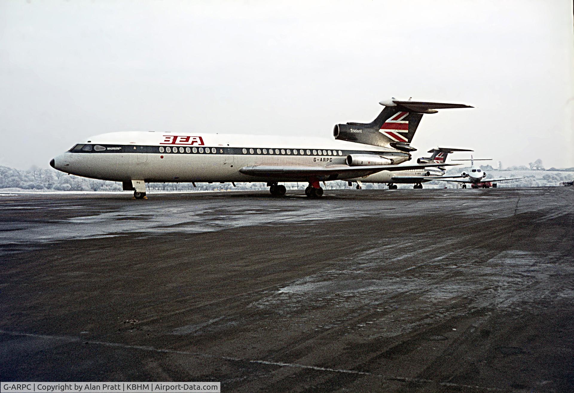 G-ARPC, 1962 De Havilland DH-121 Trident 1C C/N 2103, taken during winter diversions in the 1970s