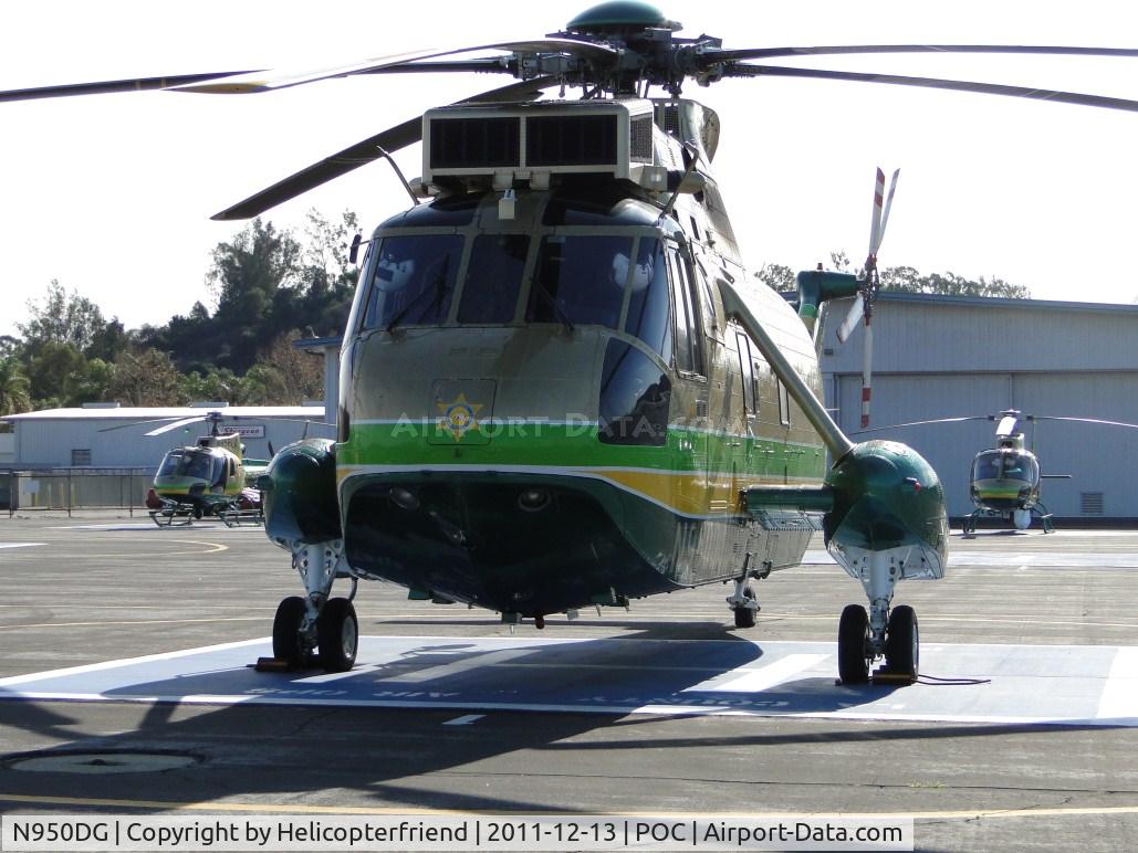 N950DG, Sikorsky UH-3H Sea King C/N 149724, Setting on LA Co Air Ops helipad 1 keeping a lookout for LASO N959LA on pad 5 and LASO N956LA on pad 6