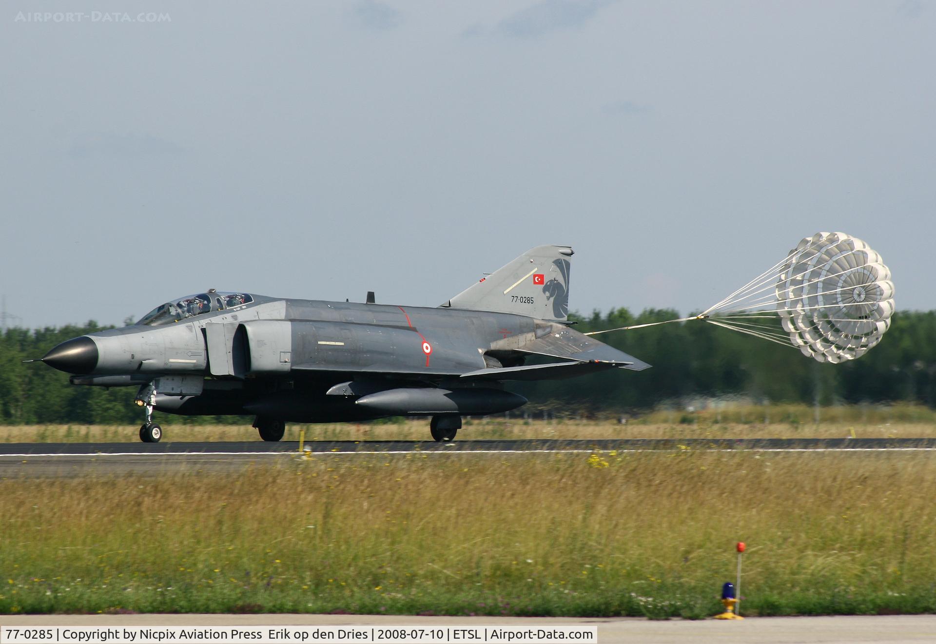 77-0285, 1977 McDonnell Douglas F-4E Terminator 2020 C/N 4993, Turkish AF Terminator seen here while landing at Lechfeld AB.