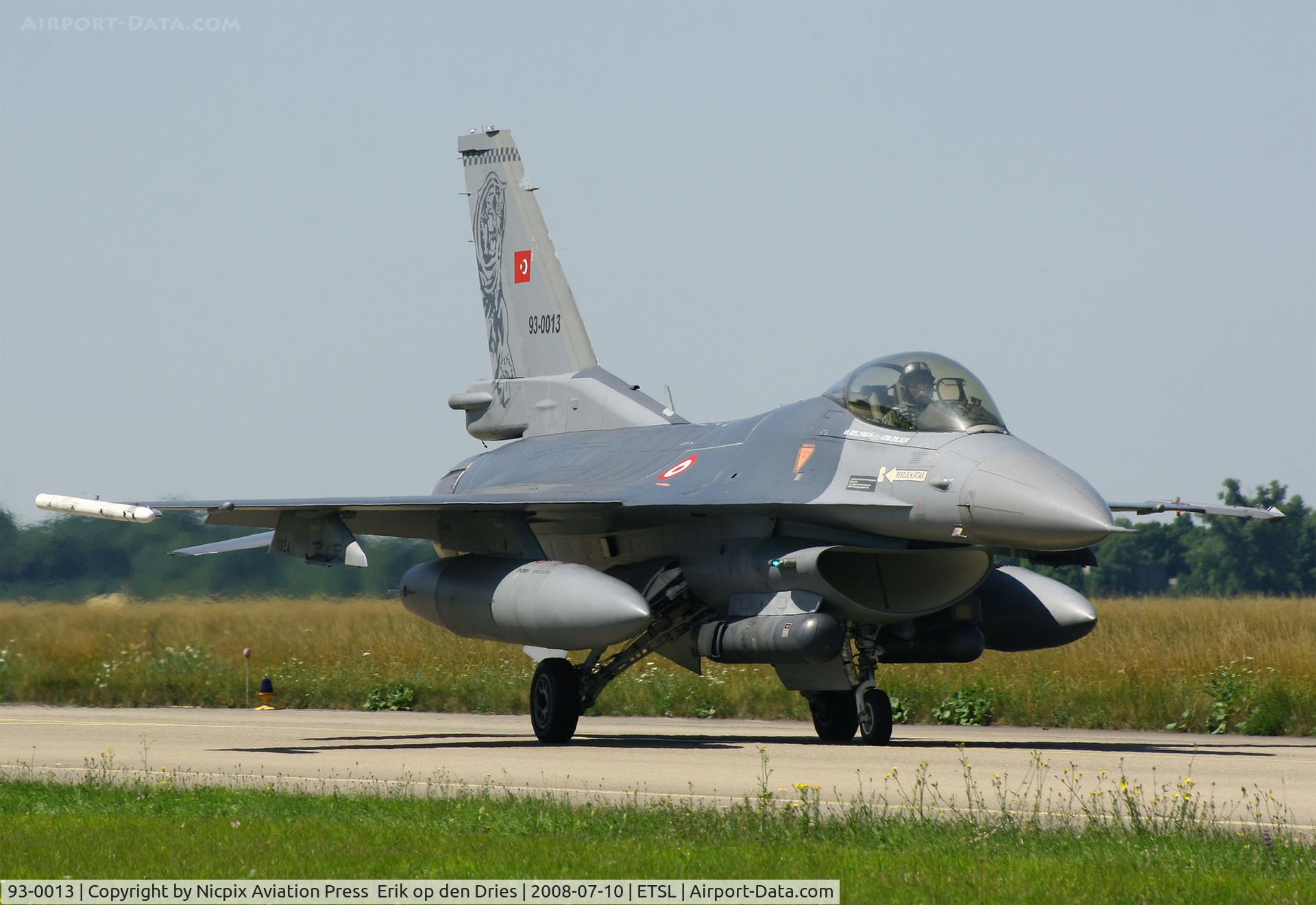 93-0013, Lockheed F-16C Fighting Falcon C/N 4R-135, 93-0013 is seen here on the taxitrack of Lechfeld AB during the exercise ELITE '08.