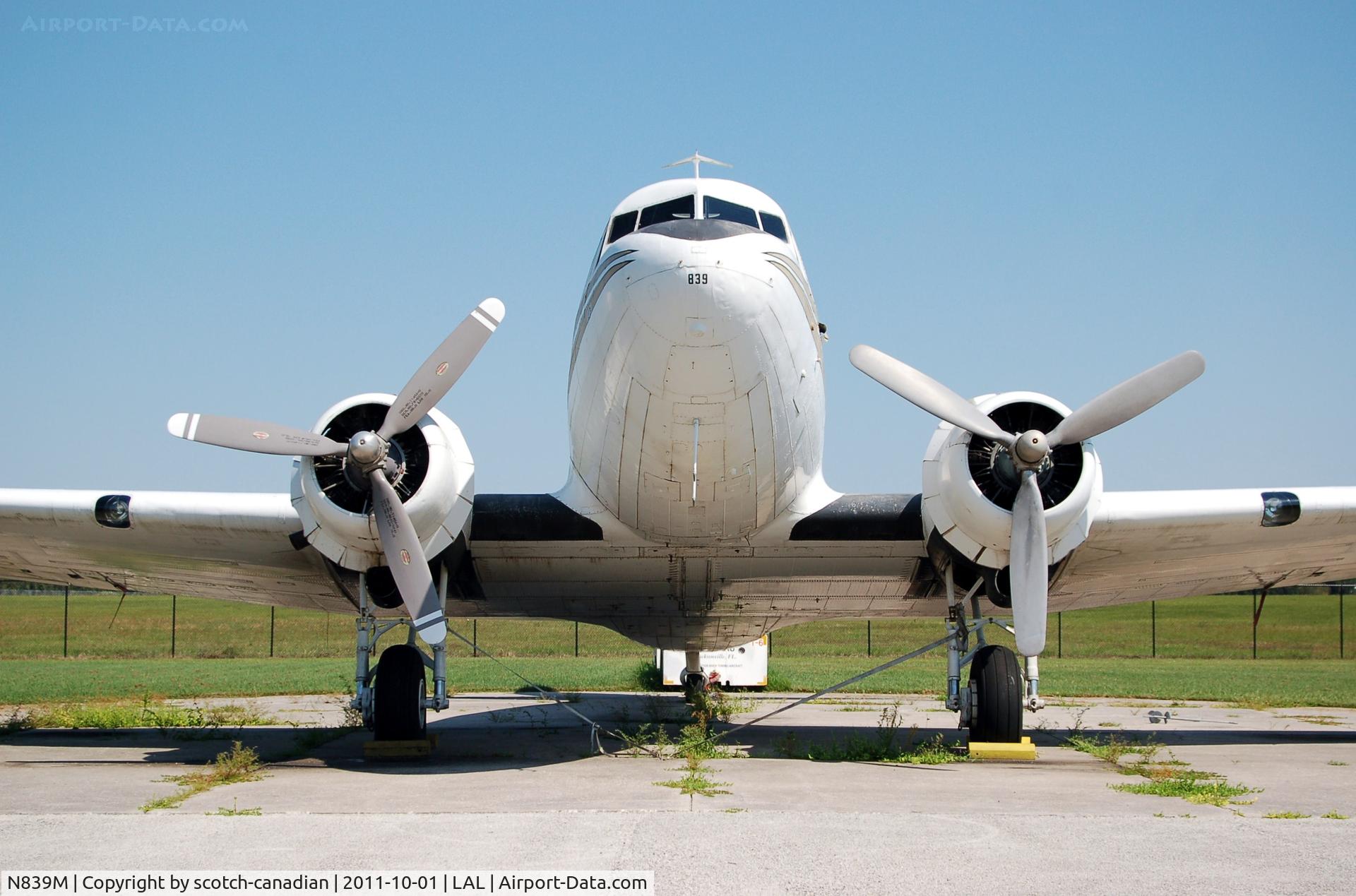N839M, 1943 Douglas VC-47A Skytrain C/N 20166, 1943 Douglas C-47 N839M at Lakeland Linder Regional Airport, Lakeland, FL