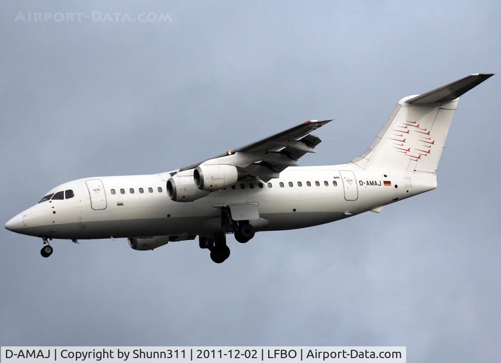 D-AMAJ, 1984 British Aerospace BAe.146-200A C/N E2028, Landing rwy 32L... without titles...