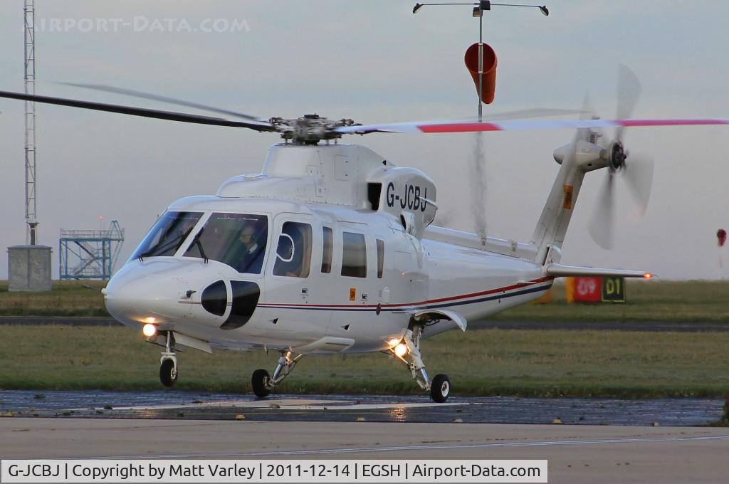 G-JCBJ, 1999 Sikorsky S-76C C/N 760502, Arriving at EGSH after the sun had set.