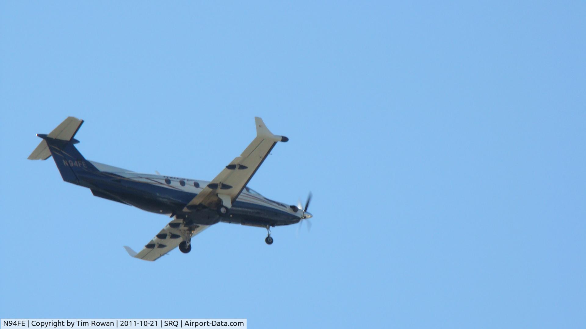 N94FE, 1996 Pilatus PC-12/45 C/N 150, Captured flying into Sarasota/Bradenton airport, Florida
