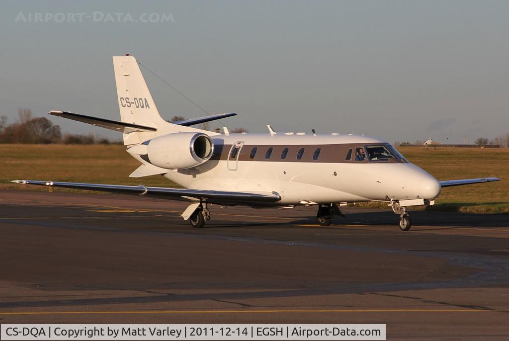 CS-DQA, 2008 Cessna 560XL Citation XLS C/N 560-5798, Taxiing away from SaxonAir in the evening sun.