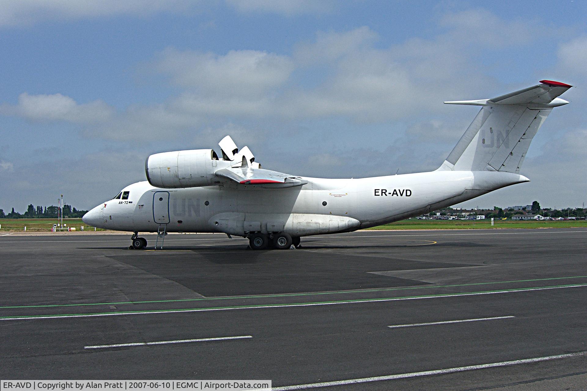 ER-AVD, 1989 Antonov An-72-100 C/N 36572080786, on the apron