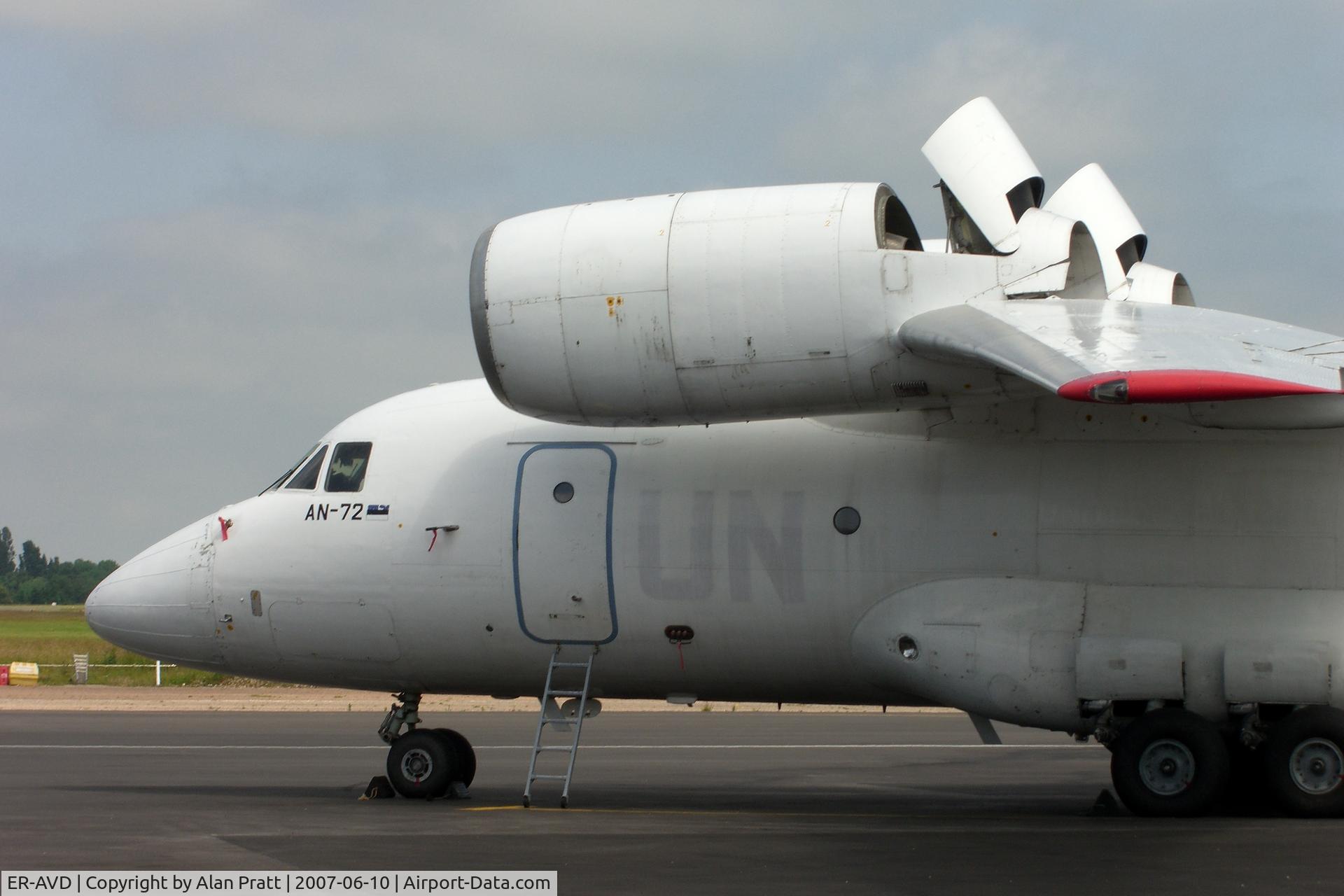 ER-AVD, 1989 Antonov An-72-100 C/N 36572080786, on the apron