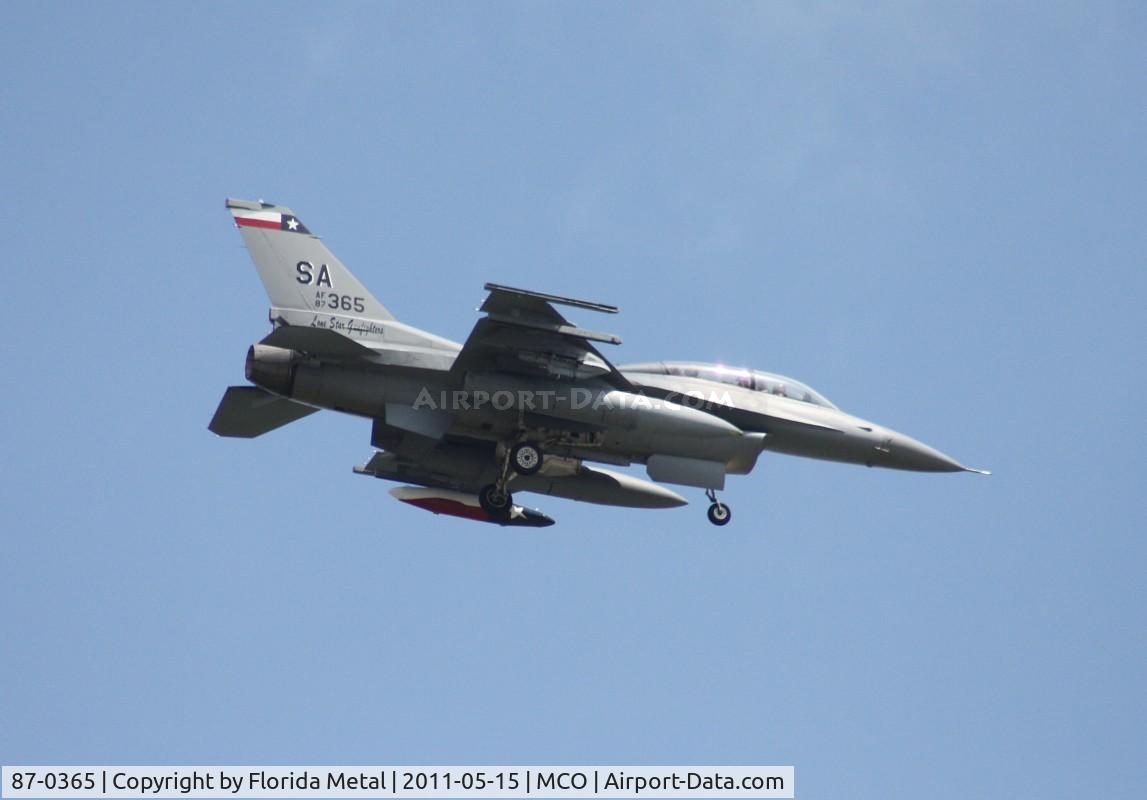 87-0365, 1987 General Dynamics F-16D Fighting Falcon C/N 5D-59, F-16D