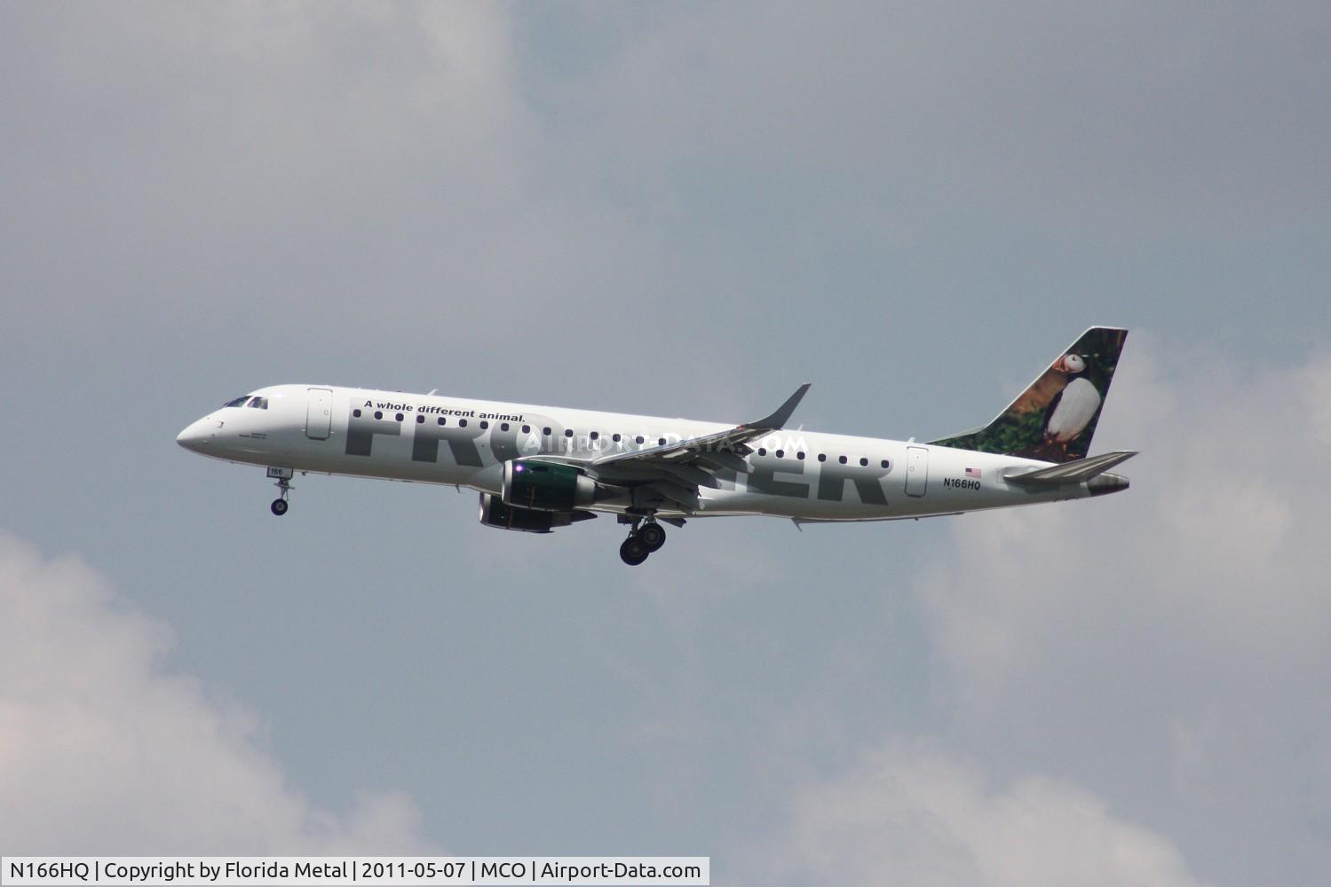 N166HQ, 2008 Embraer 190AR (ERJ-190-100IGW) C/N 19000166, Unnamed Puffin Frontier E190