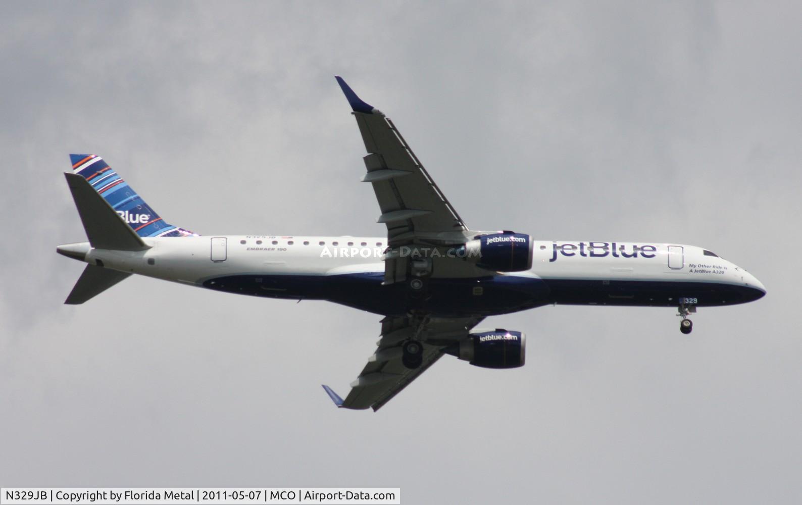 N329JB, Embraer ERJ-190-100 IGW 190AR C/N 19000433, 'My other ride is a Jet Blue A320