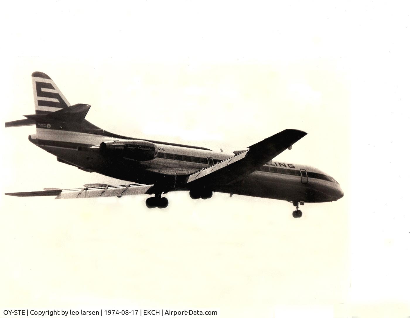 OY-STE, 1968 Sud Aviation SE-210 Caravelle 10B3 Super B C/N 249, Approach to Copenhagen Kastrup R-04L
17.8.74