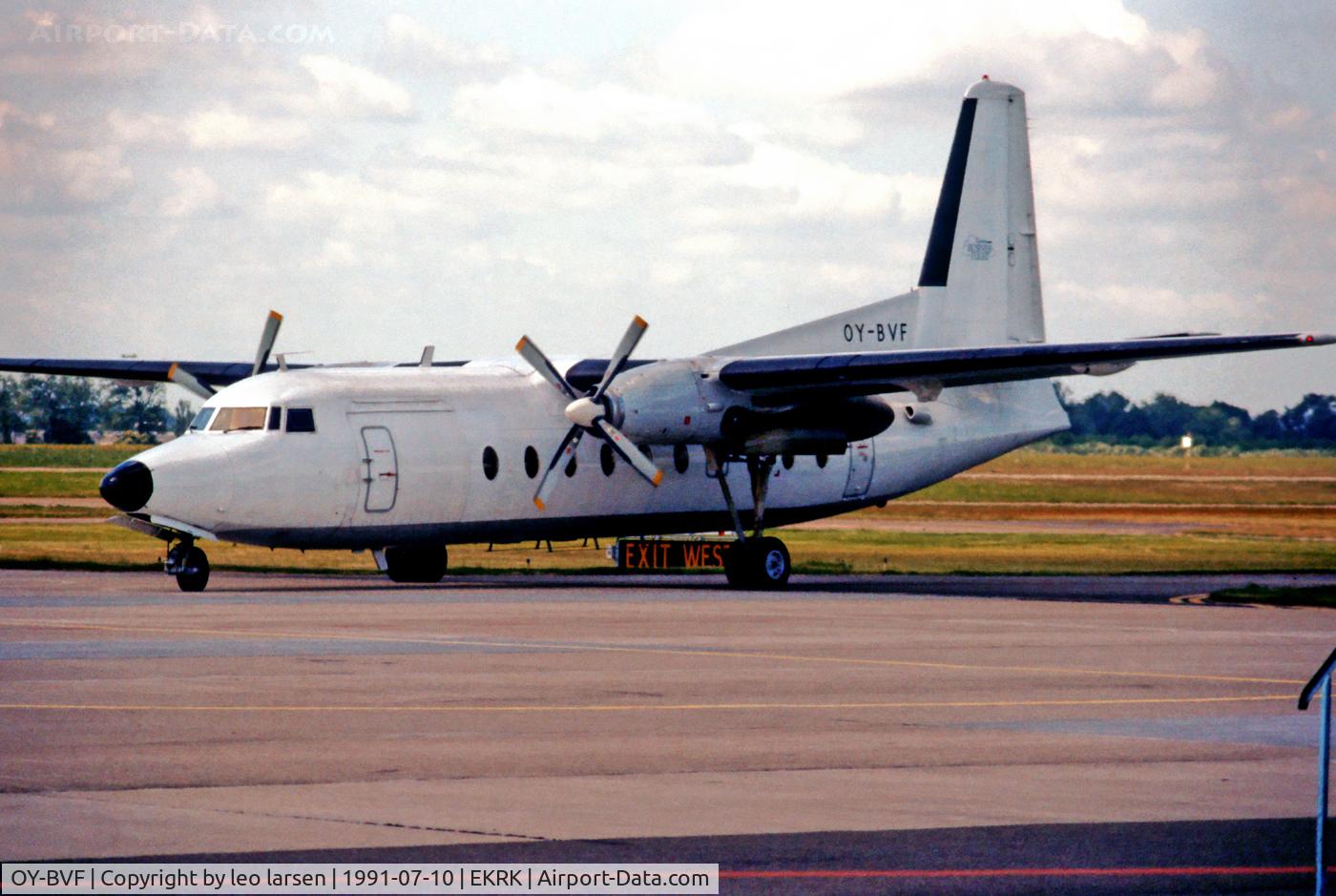 OY-BVF, 1966 Fokker F.27-600 Friendship C/N 10316, Roskilde Denmark 10.7.91