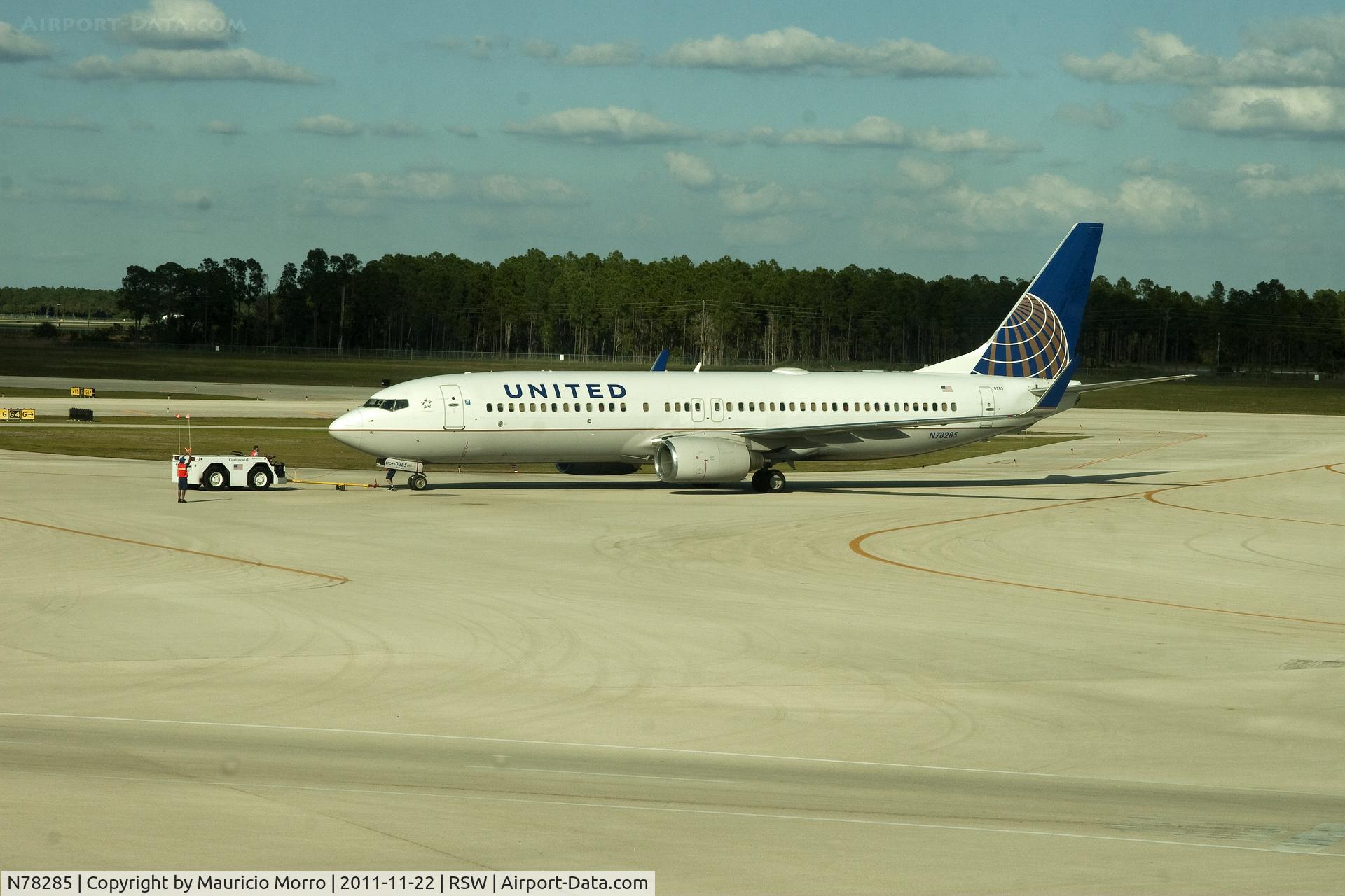 N78285, 2004 Boeing 737-824 C/N 33452, Ground crew setting free a 737