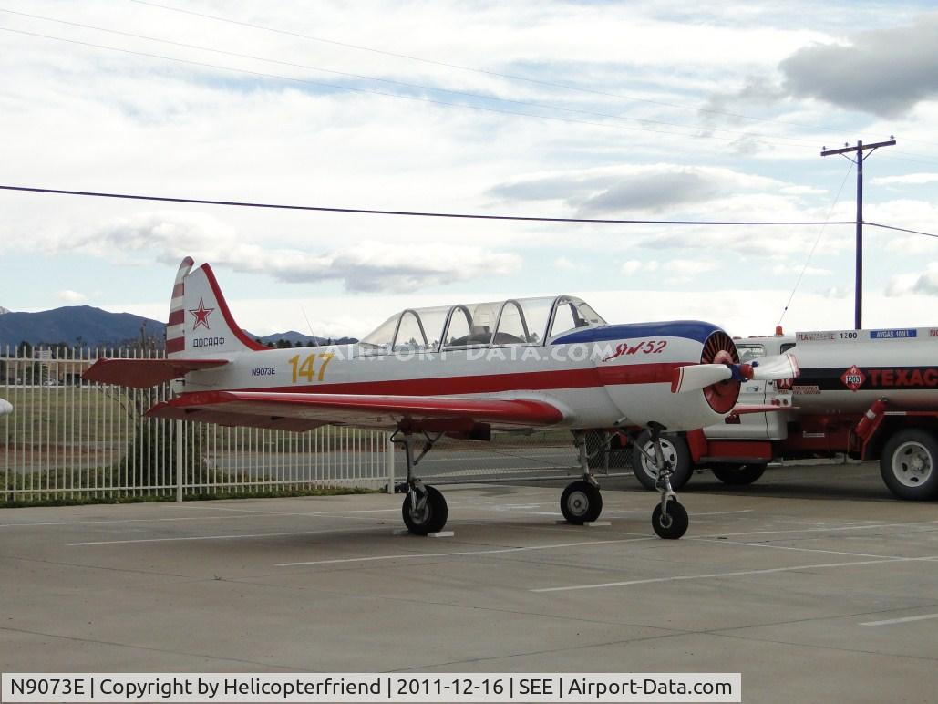 N9073E, 1986 Yakovlev Yak-52 C/N 867209, Parked in an area east of the Admin Bldg